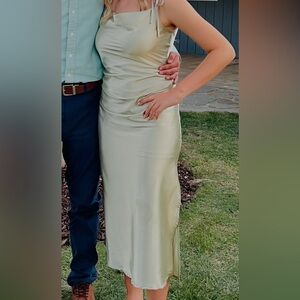 Cinderella Divine Satin Dress in Soft Green